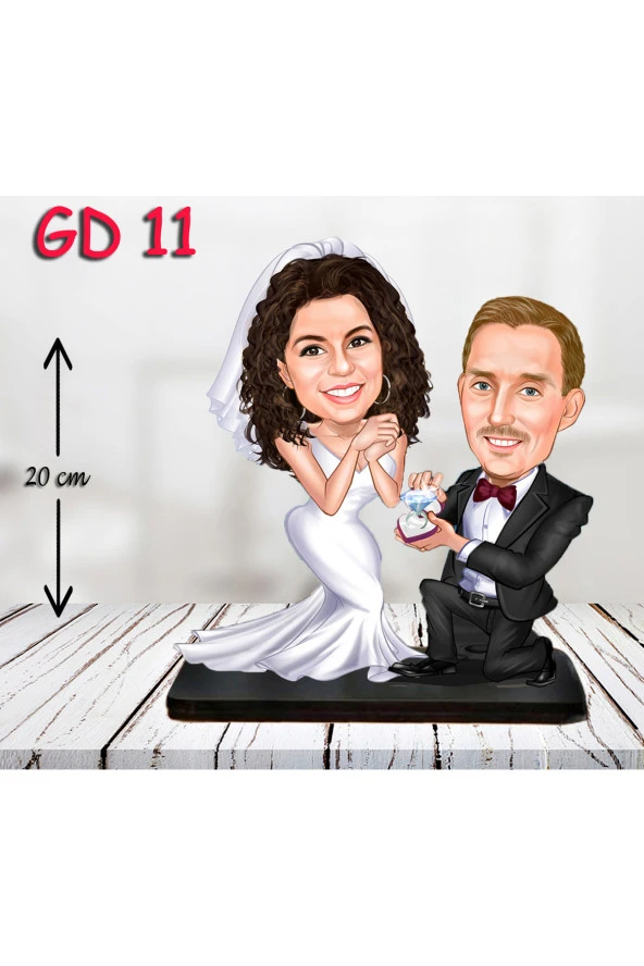 Özcan Tasarım Kişiye Özel Ahşap Biblo - Düğün Biblo 2 ( 3D Biblo ) ürün görseli 1