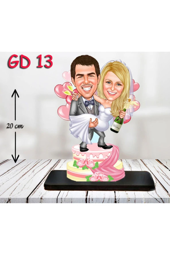 Özcan Tasarım Kişiye Özel Ahşap Biblo - Düğün Biblo 4( 3D Biblo ) ürün görseli 1