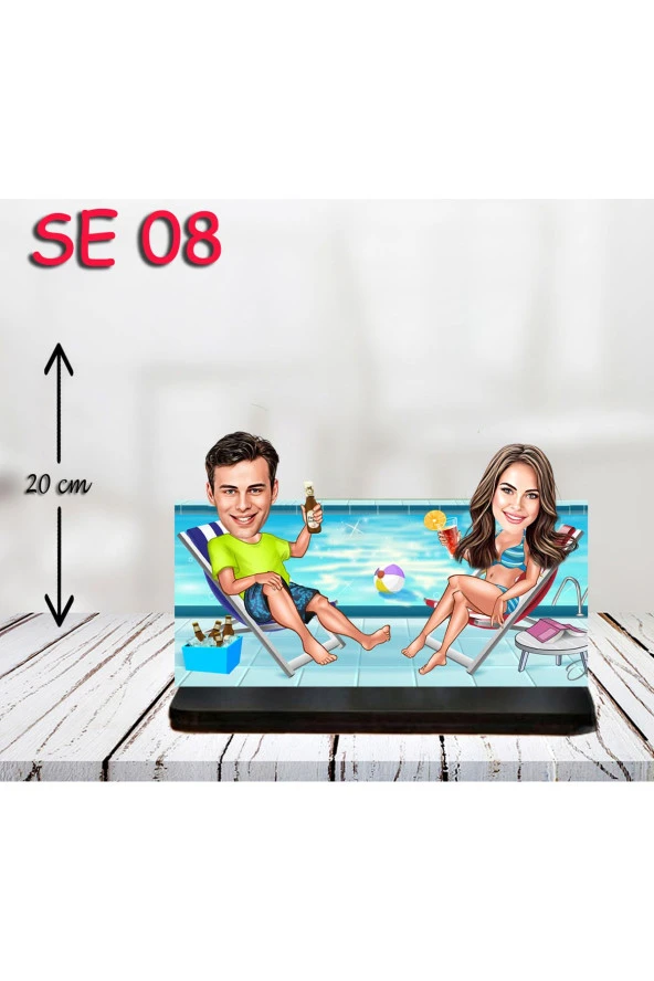 Özcan Tasarım Kişiye Özel Ahşap Biblo - Havuz Temalı Biblo ( 3D Biblo ) ürün görseli 1