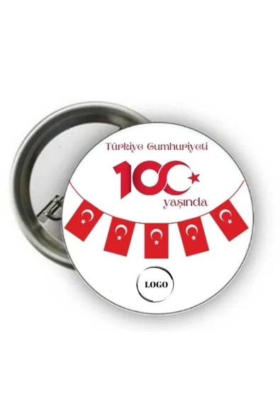 Özcan Tasarım Cumhuriyetin 100. Yılı Rozet - Kişiye Özel 29 Ekim Rozeti ( 20 Adet ) ürün görseli 1