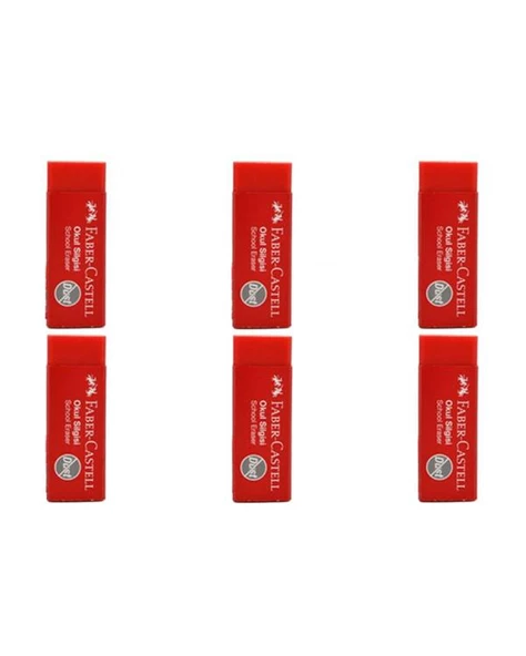 Faber Castell Küçük Kırmızı Okul Silgisi 6 lı ürün görseli 1