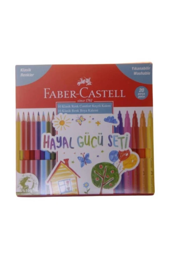 Faber Castell Hayal Gücü Seti Klasik Renkler 20'Li 5178000109000 ürün görseli 1