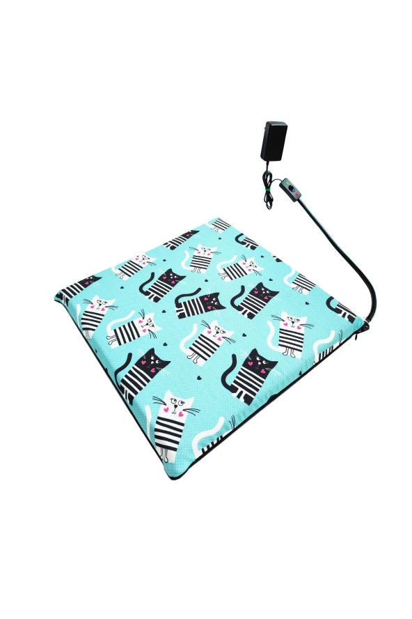 Powertec Isıtmalı Kedi Minderi Kedi Köpek Minderi Isıtıcılı Kedi Minderi Isıtıcı Pad 12volt 45x45cmx5cm ürün görseli 1