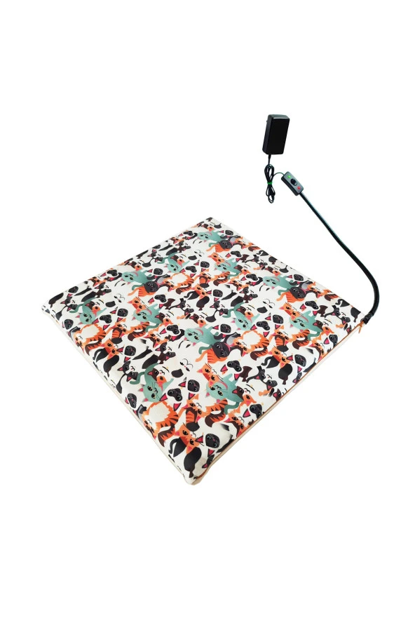 Powertec Isıtmalı Kedi Minderi Kedi Köpek Minderi Isıtıcılı Kedi Minderi Isıtıcı Pad 12volt 45x45cmx5cm ürün görseli 1