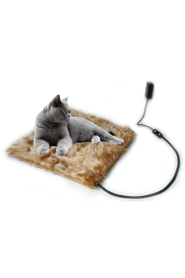 Powertec Kedi Köpek Isıtıcı Ped 48x48cm 5cm Kalınlık Peluş Yumusak Kumaş Yıkanabilir 12v Ile Çalışır ürün görseli 1