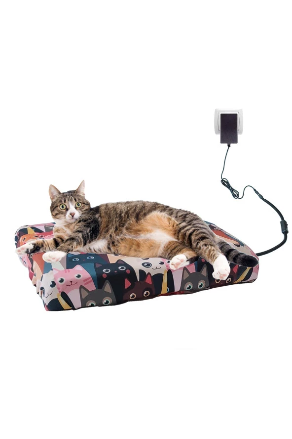Powertec Kedi Minderi Isıtmalı Model 45x45cm 16v Adaptörlü ürün görseli 1