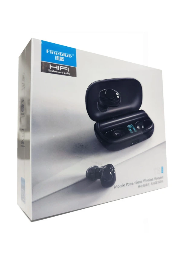 resolut Fineblue T8 Bluetooth 5.0 Kulak İçi Kulaklık Powerbanklı ürün görseli 1