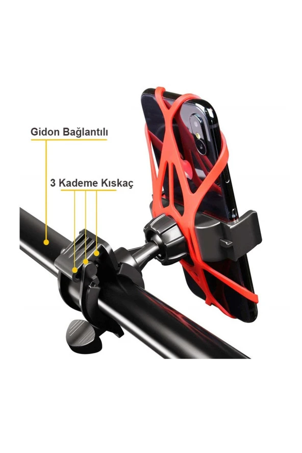 resolut Motosiklet - Bisiklet Gidon Bağlantılı Kıskaçlı Telefon Tutucu ürün görseli 1