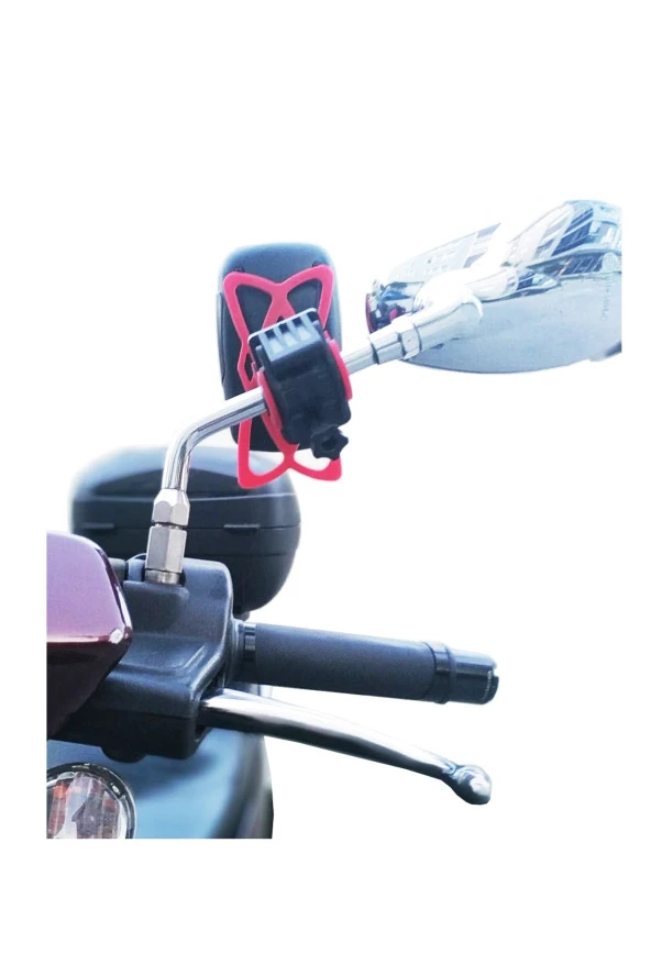 resolut Vespa - Piaggio Uyumlu Aynaya Montaj Kıskaçlı Motosiklet Telefon Tutucu ürün görseli 1