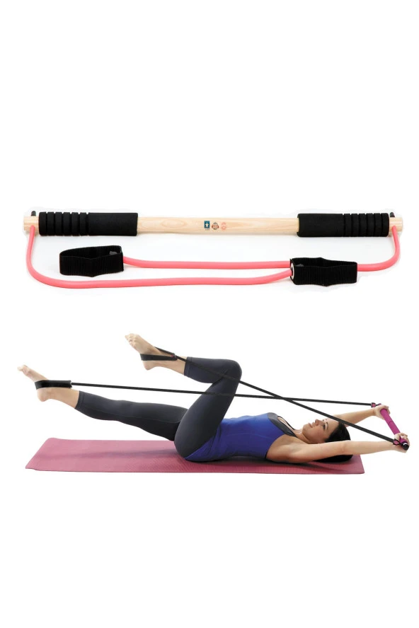 Powertec Portable Pilates Studio Egzersiz Seti Pembe - Resim 2