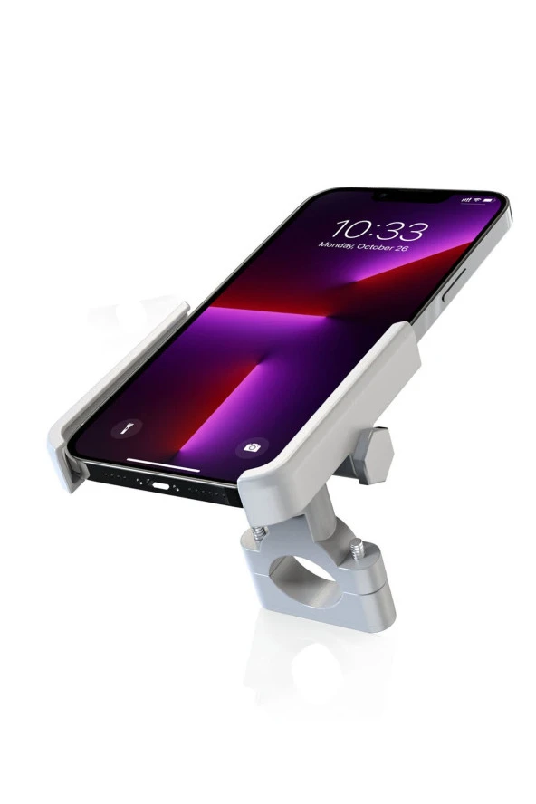 SUPORTE Alüminyum Gövdeli Gidon Bağlantılı Full metal Motosiklet-bisiklet Telefon Tutucu Gri ürün görseli 1