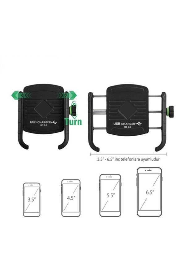 Powertec Mr Usb Li Motosiklet Telefon Tutucu Mr ürün görseli 1