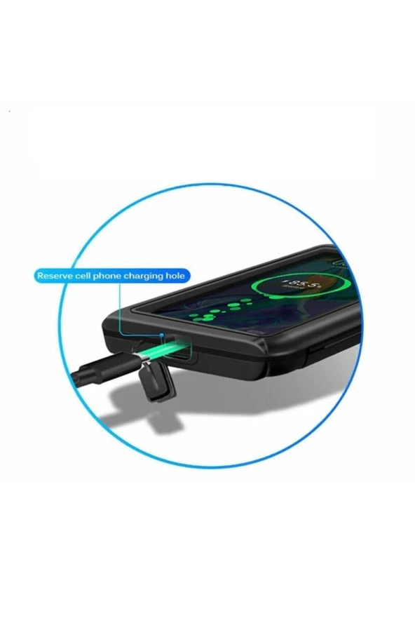 Powertec Motosiklet Ayna Bağlantılı Telefon Tutucu Kapaklı Dokunmatik Ekran Su Geçirmez 6,5 Inç ürün görseli 1