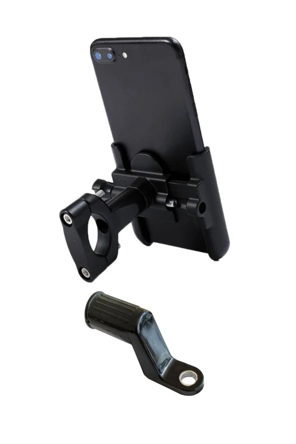 Powertec Gidon Ve Ayna Bağlantılı Alüminyum Gövdeli Motosiklet-bisiklet Telefon Tutucu ürün görseli 1