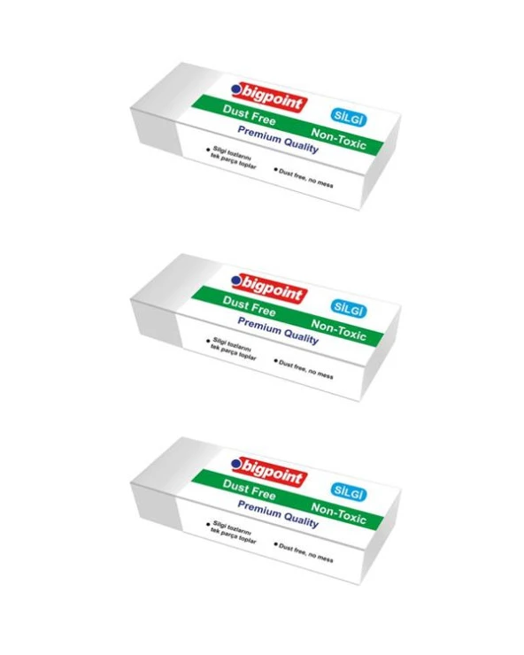 Bigpoint Dust Free Silgi Beyaz Küçük Boy 3 lü ürün görseli 1