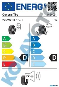 General Tire Grabber AT3 225/60R18 104H XL FR (4 Mevsim) (2024) ürün görseli 1