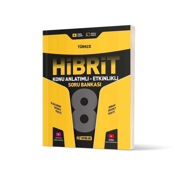 Hız Yayınları 8. Sınıf Türkçe Konu Anlatımlı Etkinlikli Hibrit Soru Bankası ürün görseli 1