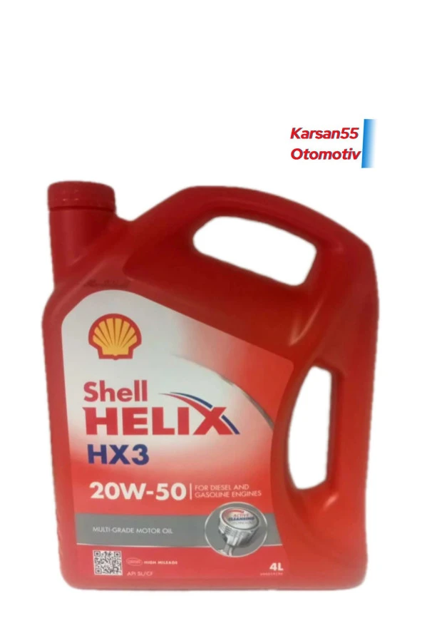 Shell HELİX HX3 20W/50 4LT ÜRETİM 2025 ürün görseli 1