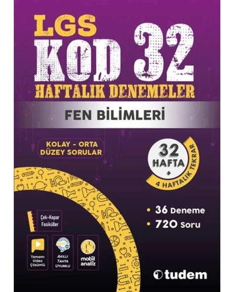 LGS FEN BİLİMLERİ KOD 32-HAFTALIK DENEMELER ürün görseli 1