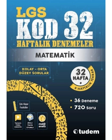 LGS MATEMATİK KOD 32-HAFTALIK DENEMELER ürün görseli 1