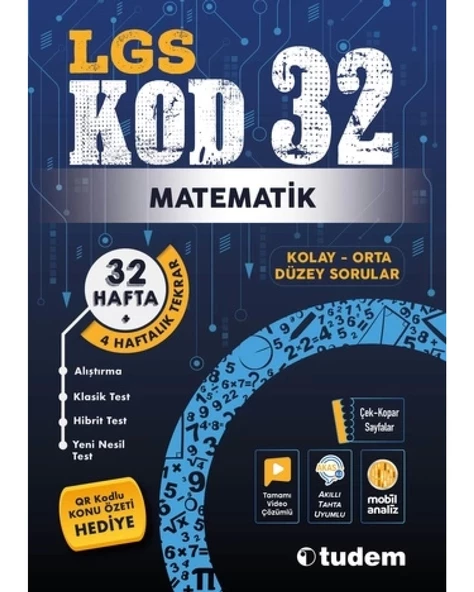 LGS 8. SINIF KOD32 MATEMATİK SORU BANKASI VİDEO ÇÖZÜMLÜ ürün görseli 1