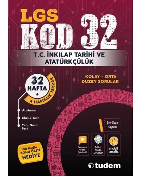 LGS 8. SINIF KOD32 İNKILAP TARİHİ SORU BANKASI VİDEO ÇÖZÜMLÜ ürün görseli 1