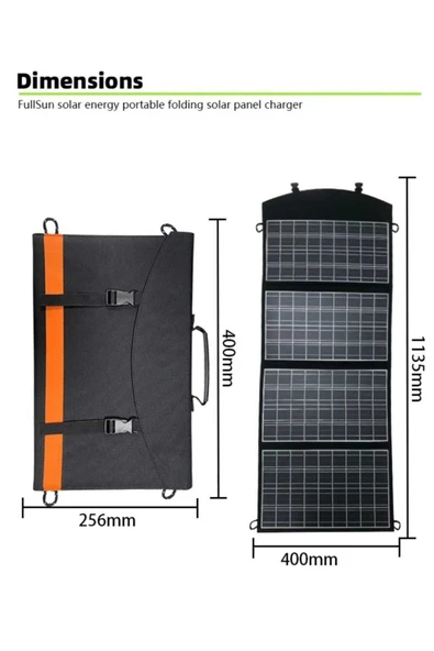 KESEROĞLU Güneş Paneli Katlanabilir 60 W Portatif Solar Su Geçirmez Hızlı Sarjlı Güneş Panelli ürün görseli 1