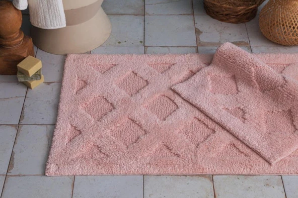 APRİCİTAS 2 Lİ BANYO PASPASI DIAMOND PEMBE ürün görseli 1