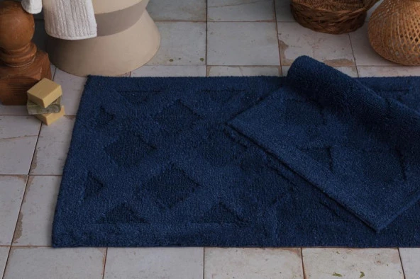 APRİCİTAS 2 Lİ BANYO PASPASI DIAMOND NAVY ürün görseli 1