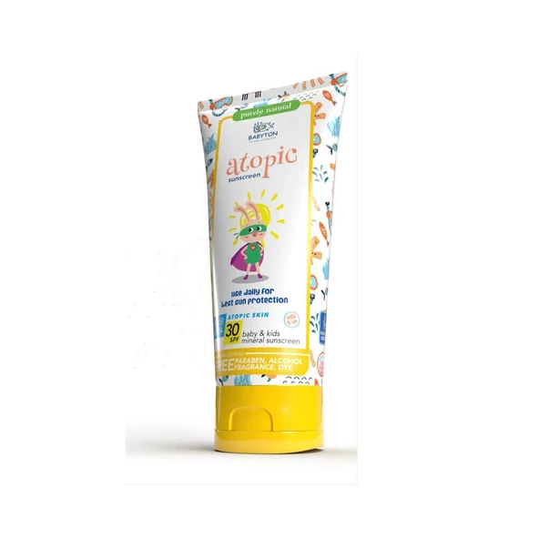 Babyton Atopic Bebek ve Çocuklar İçin Mineral Güneş Koruyucu SPF30 100ml ürün görseli 1