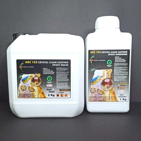 EPOKSİ REÇİNE  ULTRA ŞEFFAF HOBİ EPOKSİ SETİ ARC105 3 KG SET ürün görseli 1