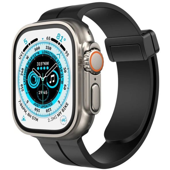 Cda Store Apple Watc 42-44-45-49 mm Uyumlu Stylısh Mıknatıslı Silikon Kordon ürün görseli 1