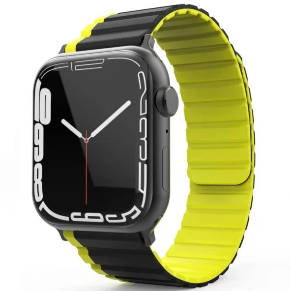 Tfy Store Watc 42-44-45-49 mm Uyumlu Çift Renk Mıknatıslı Silikon Kordon ürün görseli 1