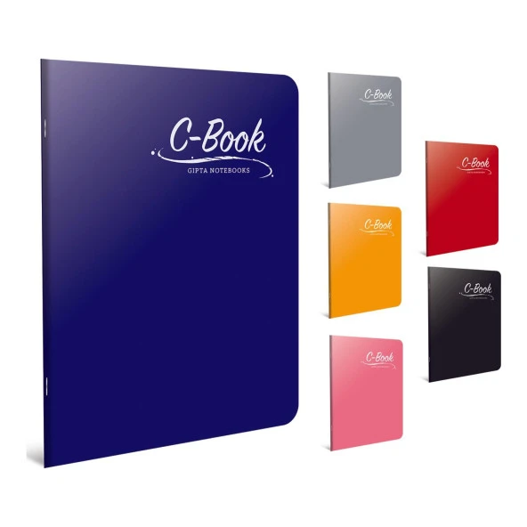 Gıpta C Book Dikişli Plastik Kapak Defter A4 40 Yaprak Çizgili Okul Defteri (12 Li Paket) ürün görseli 1