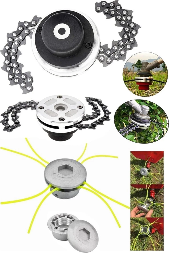Stanvolt Motorlu Tırpan Universal Metal Başlık | Zincirli Tırpan Aparatı Başlığı Ot Çalı Biçme Seti ürün görseli 1