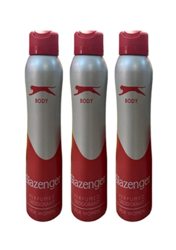 Slazenger Kırmızı Kadın Sprey Deodorant 3 x 150 ML ürün görseli 1