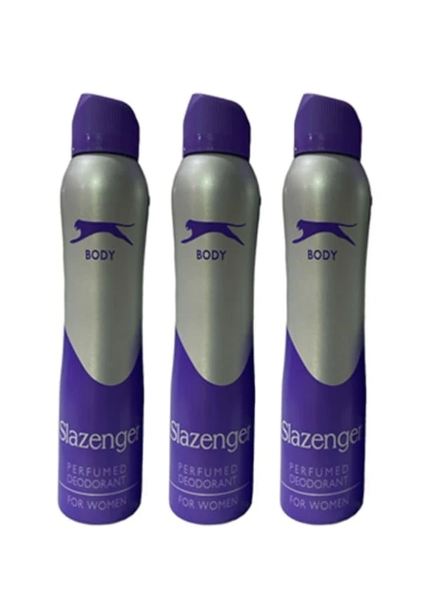 Slazenger Mor Kadın Sprey Deodorant 3 x 150 ML ürün görseli 1