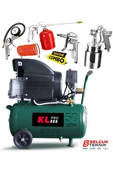 Klpro 50 Litre Hava Kompresörü Klk50 2 Hp 8 Bar ürün görseli 1