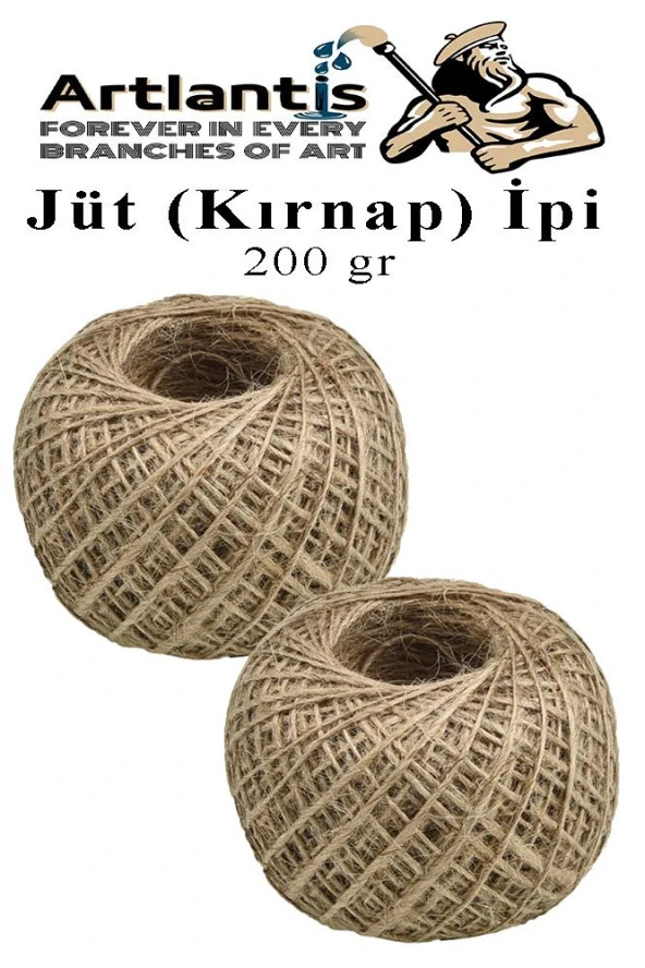 Jüt İpi Kırnap 200 Metre Mumlu Kırnap İplik Jüt İp Kendir İp Süs Naturel Doğal İplik Hasır İplik Çuval İp ürün görseli 1