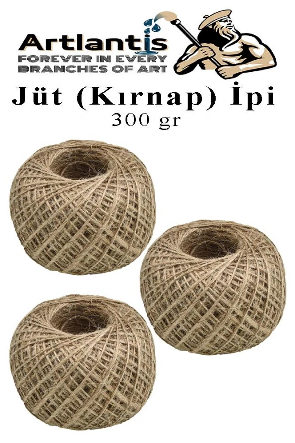 Jüt İpi Kırnap 300 Metre Mumlu Kırnap İplik Jüt İp Kendir İp Süs Naturel Doğal İplik Hasır İplik Çuval İp ürün görseli 1