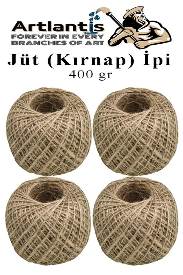 Jüt İpi Kırnap 400 Metre Mumlu Kırnap İplik Jüt İp Kendir İp Süs Naturel Doğal İplik Hasır İplik Çuval İp ürün görseli 1