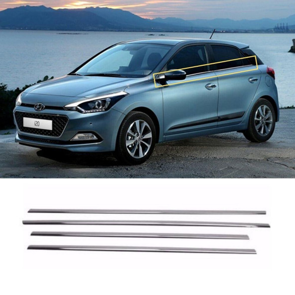 Hyundai İ20 Krom Cam Çıtası 2015-2020 (4 Parça) Paslanmaz Çelik ürün görseli 1