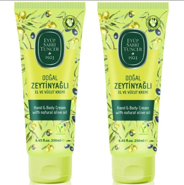Eyüp Sabri Tuncer Doğal Zeytinyağlı Tüp El Ve Vücut Kremi 250 ml 2 Adet ürün görseli 1