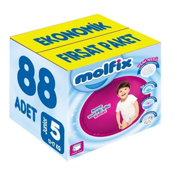 Molfix Külot Bebek Bezi 5 Beden 12-17 KG Junior 88 Adet Ekonomik Fırsat Pk ürün görseli 1