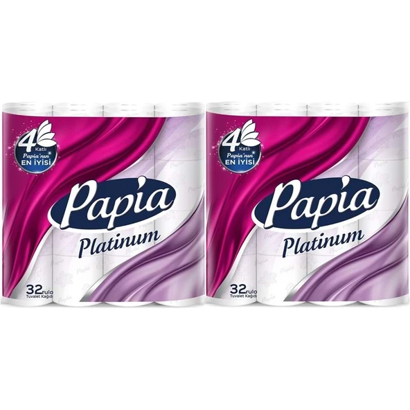 Papia Tuvalet Kağıdı (4 Katlı) 64 Lü Pk Platinum (2PK*32) ürün görseli 1