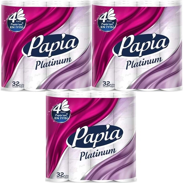 Papia Tuvalet Kağıdı (4 Katlı) 96 Lı Pk Platinum (3PK*32) ürün görseli 1