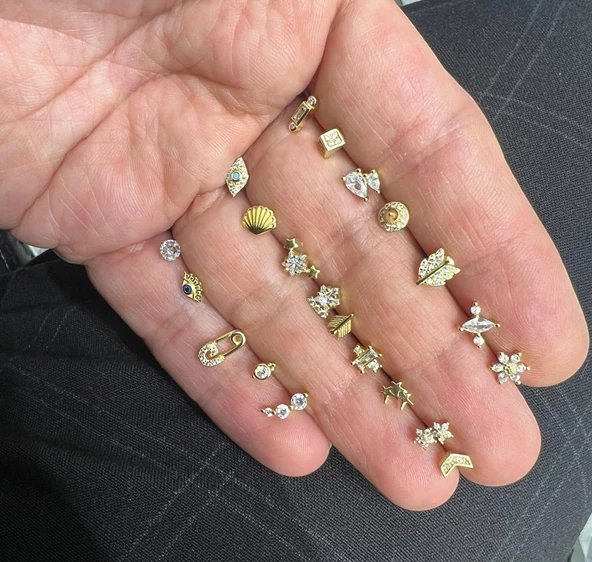 925 Ayar Gümüş Tragus Piercing - Resim 3