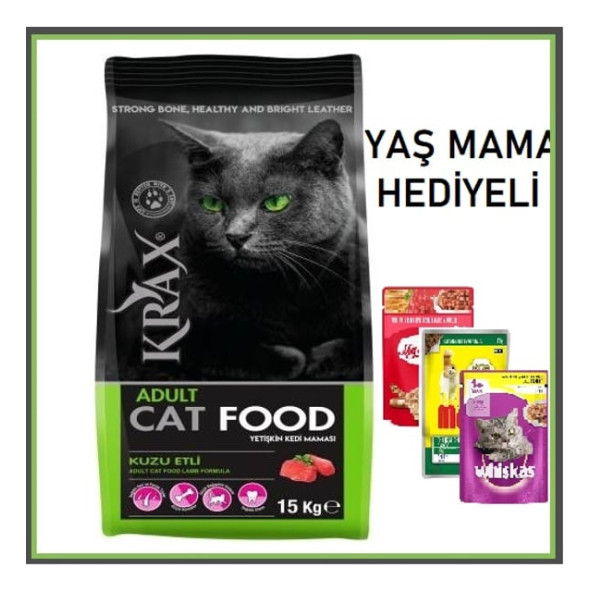 Krax Kuzu Etli Yetişkin Kedi Maması 15 Kg SKT:24.09.2028 ürün görseli 1