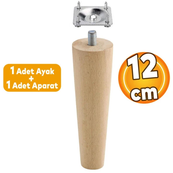 Ahşap Mobilya Koltuk Kanepe Sehpa Masa Ayağı Ayakları M8 Civatalı 12 cm + Bağlantı Aparatlı ürün görseli 1