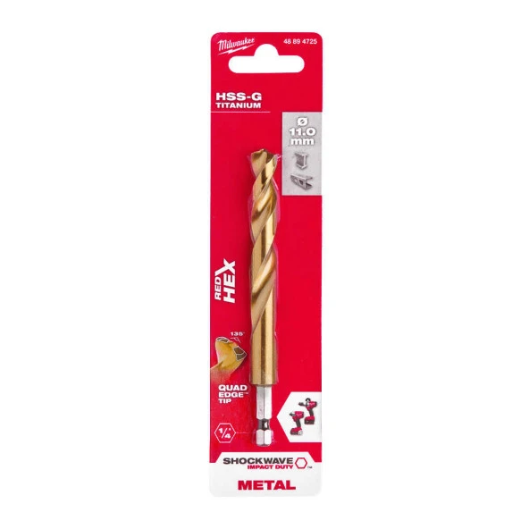 Milwaukee 11X125 HSS-G MM Hex Girişli Metal Matkap Ucu 48894725 ürün görseli 1